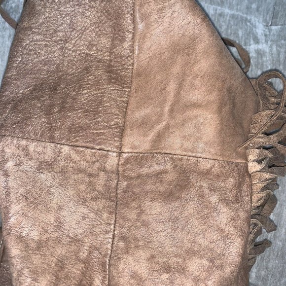 Genuine Soft Leather Fringed Hobo Style Handbag Hecho En Mexico Casa Larrea - Picture 6 of 12